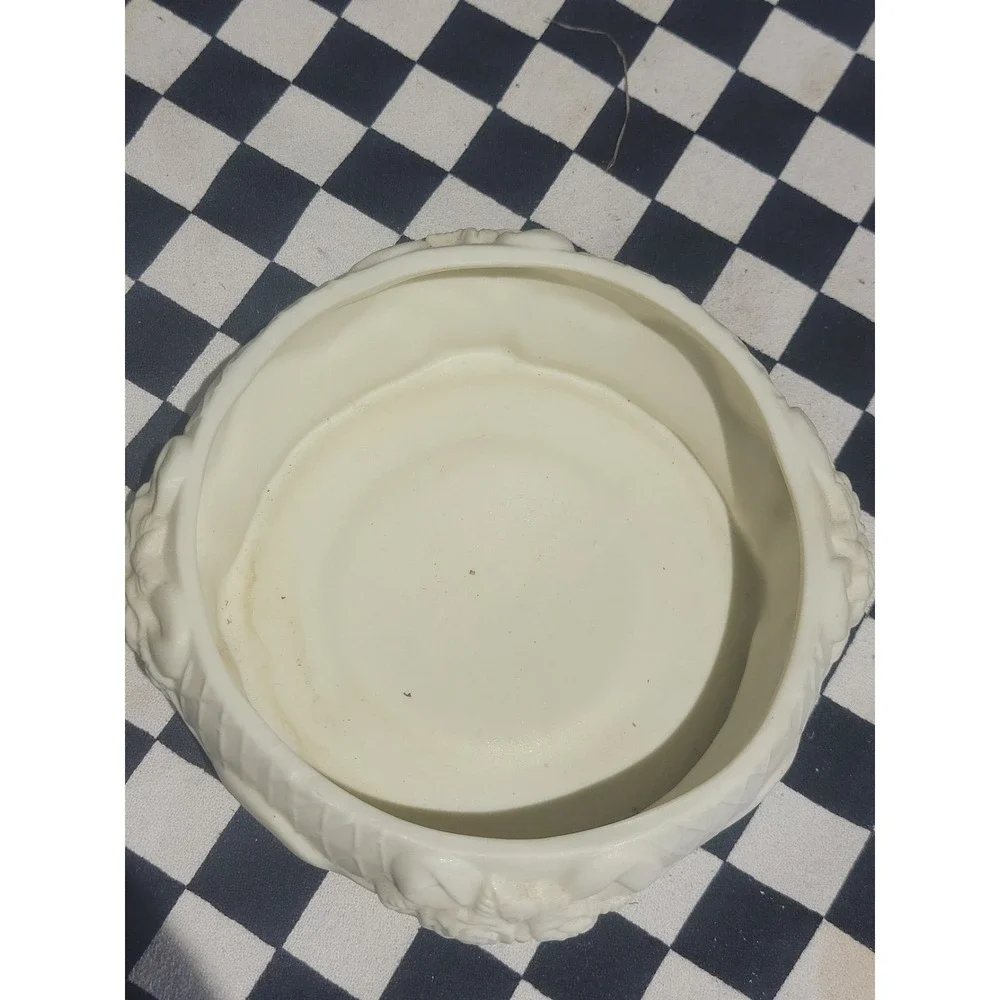 Ivory Ceramic Praying Angel Trinket Box Cherub Keepsake Dish Floral Decor 7